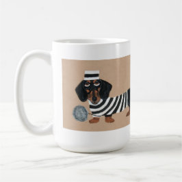 Caneca De Café Cachorro Salsicha Preto e Marrom Ladrão de Gulosei