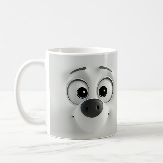 Caneca De Café Cachorro Sarcasiano Face 3D (Esquerda)
