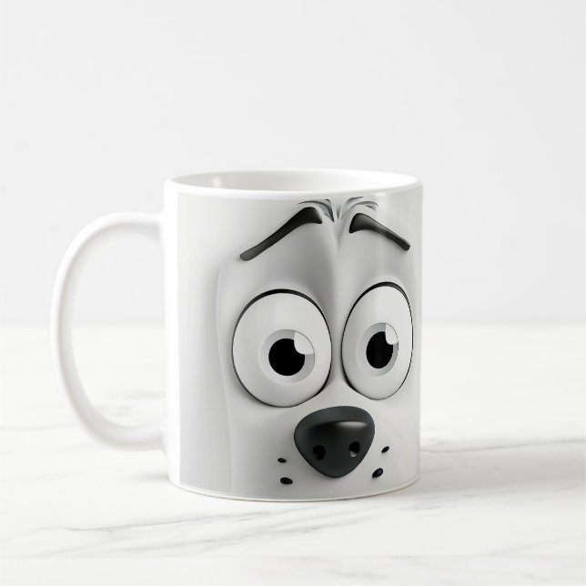 Caneca De Café Cachorro Sarcasiano Face 3D (Esquerda)