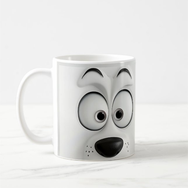 Caneca De Café Cachorro Sarcasiano Face 3D (Esquerda)