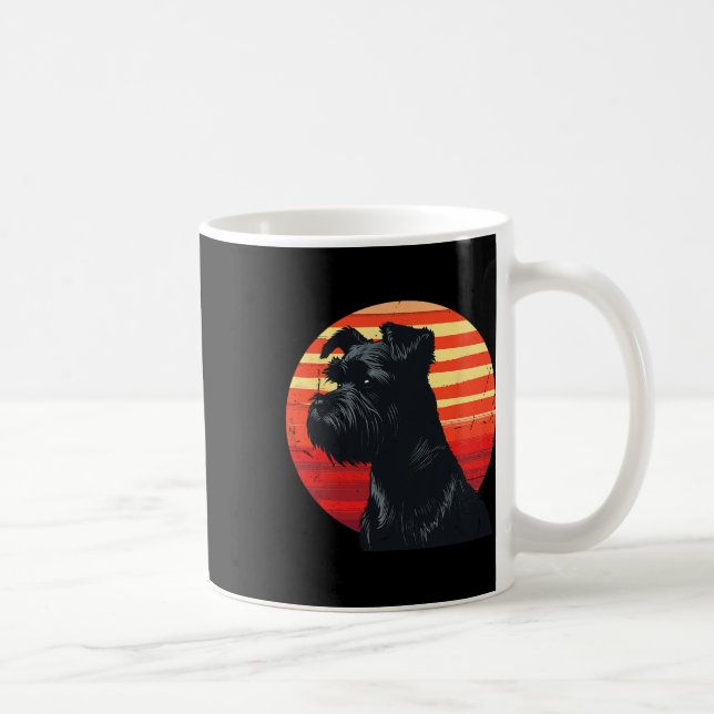 Caneca De Café Cachorro Schnauzer De Miniatura Retro Amadurece A  (Direita)