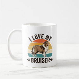 Caneca De Café Cachorro Sheltie Vintage Eu Amo Meu Bruiser Design