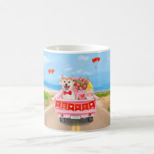 Caneca De Café Cachorro Shiba Inu Caminhão Dia dos Namorados Cora