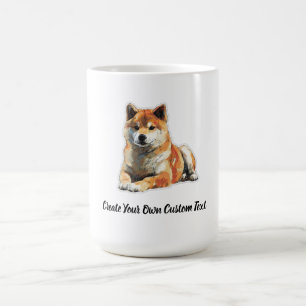 Caneca De Café Cachorro Shiba Inu Crie Seu Próprio Texto Personal