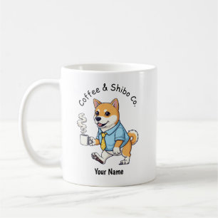 Caneca De Café Cachorro Shiba Inu engraçado terno de negócios caf