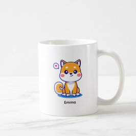 Caneca De Café Cachorro Shiba Inu Kawaii Marrom Personalizado