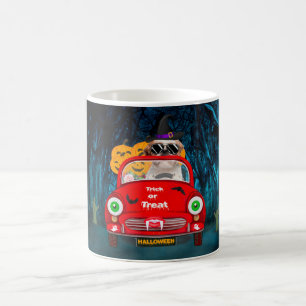 Caneca De Café Cachorro Shih Tzu Dirigindo Carro Assustador de Ha