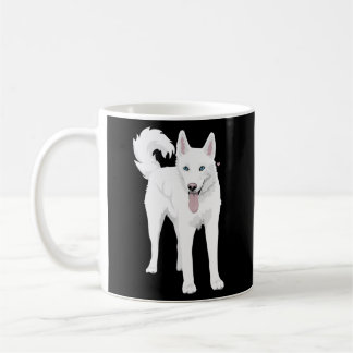Caneca De Café Cachorro Siberiano Branco