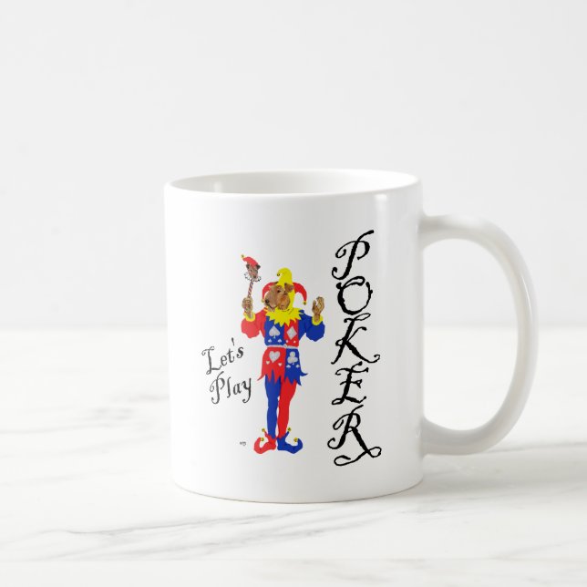 Caneca De Café Cachorro Terrier de Sorte no Poker (Direita)