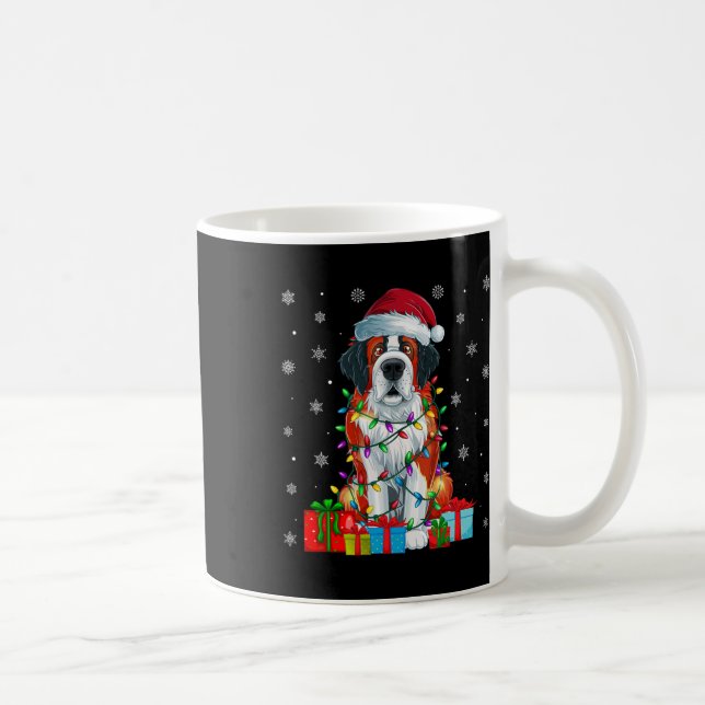Caneca De Café Cachorro Ugly Xmas Luzes Santa Santo Bernard Cacho (Direita)