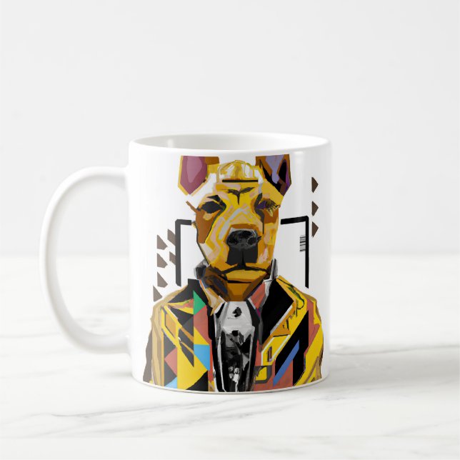 Caneca De Café Cachorro Vestindo um traje: Arte Digital (Esquerda)