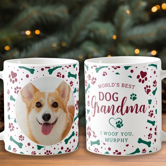 Caneca De Café Cachorro Vovó Vovô Personalizado Pet Foto Natal (Criador carregado)