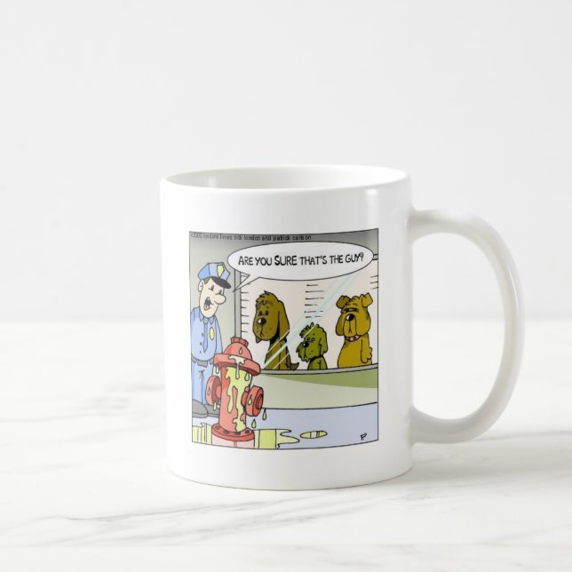 Caneca De Café Cachorro Vs Hidrante Presentes e Camisetas Engraça (Direita)