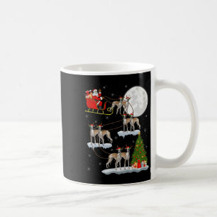 Caneca De Café Cachorro Whippet Papai Noel Trenó Voador Divertido