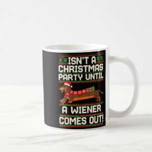 Caneca De Café Cachorro Wiener Engraçado Natal Dachshund Férias