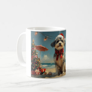 Caneca De Café Cachorro Wolfhound Natal Vintage Praia