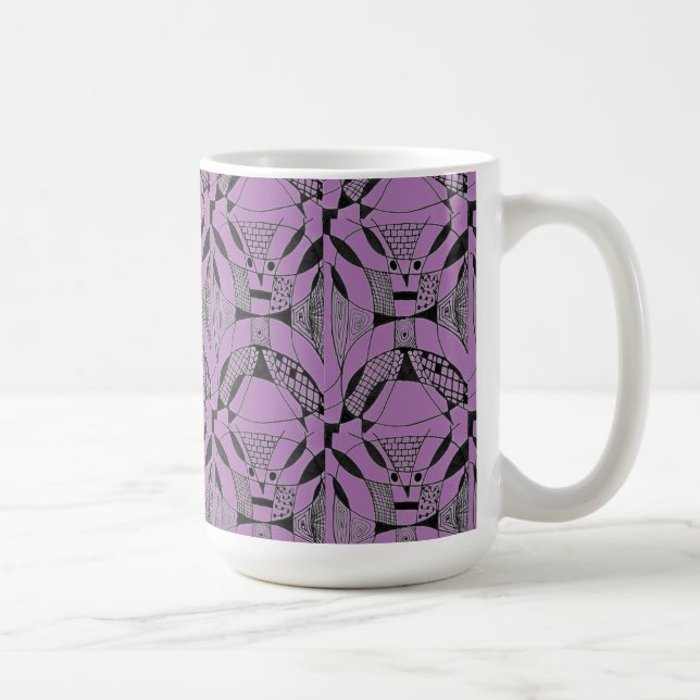 Caneca De Café Cachorro "Yappy no Til Roxo" (Direita)