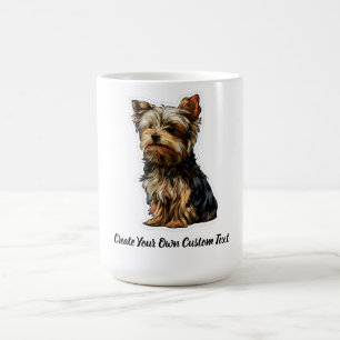 Caneca De Café Cachorro Yorkshire Terrier Crie Seu Próprio Texto