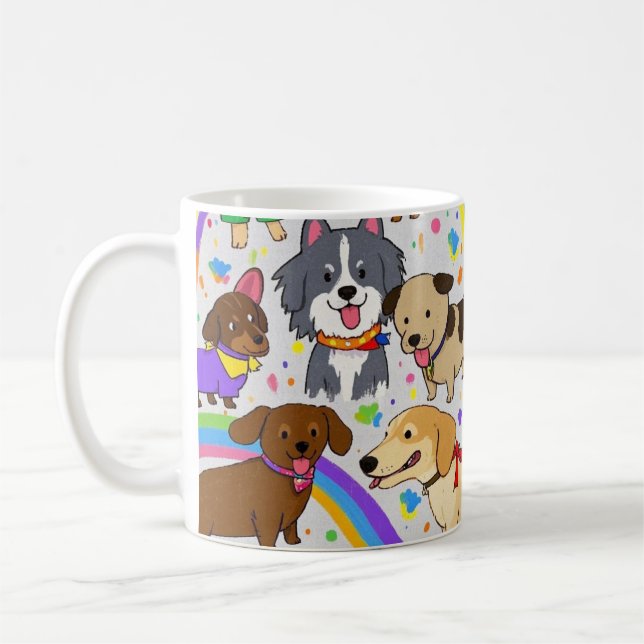 Caneca De Café Cachorros Brancos (Esquerda)