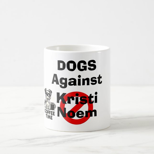 Caneca de Café Cachorros Contra Kristi Noem (Centro)