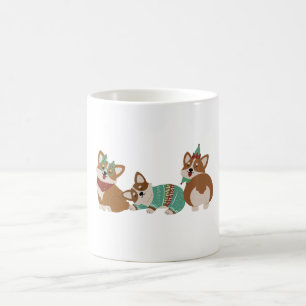 Caneca De Café Cachorros Corgi Engraçados Natal 2025