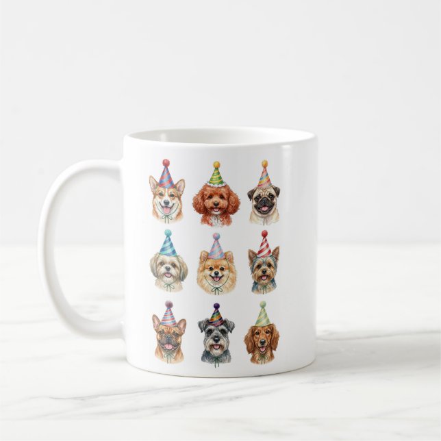 Caneca De Café Cachorros de Lapela Fofos Presente de Aniversário  (Esquerda)