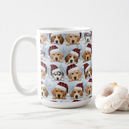 Caneca De Café Cachorros de Natal Fofos