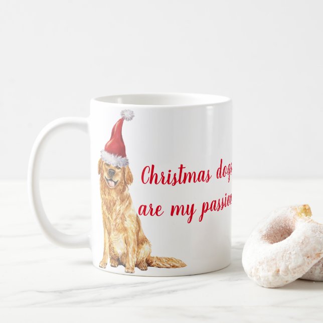 Caneca De Café Cachorros De Natal São A Minha Citação De Paixão P (Com Donut)