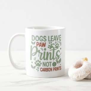 Caneca De Café Cachorros Deixam Impressões De Pata Sem Impressão