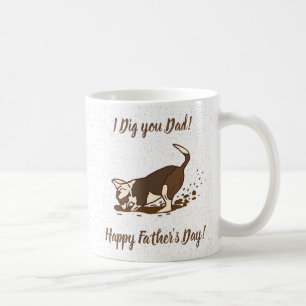 Caneca De Café Cachorros Digging - Dia de os pais Feliz.