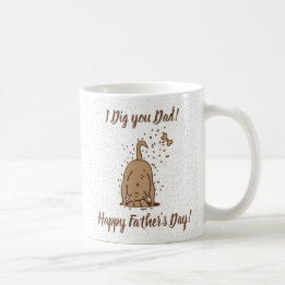 Caneca De Café Cachorros Digging - Dia de os pais Feliz.
