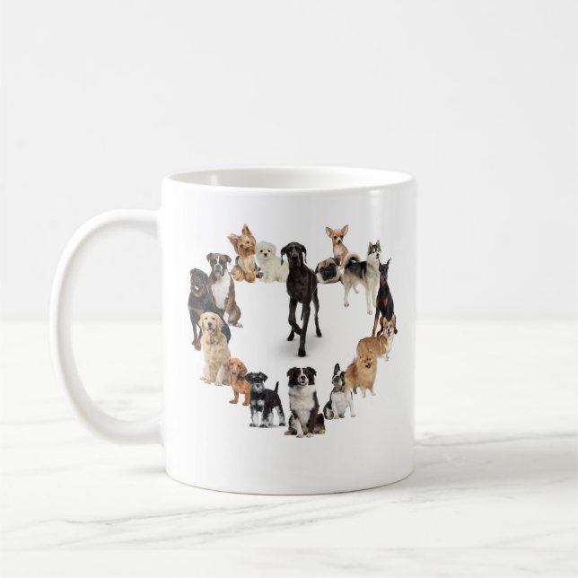 Caneca De Café Cachorros Divertidos Criam Animais de Companhia Am (Esquerda)