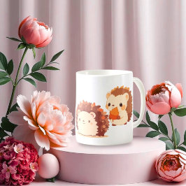 Caneca De Café Cachorros do outono - Animais da Floresta de Kawai
