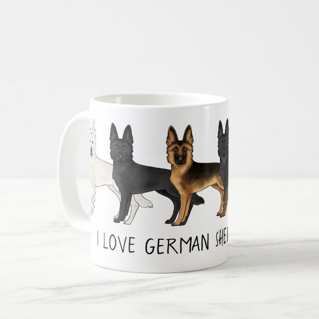 Caneca De Café Cachorros german shepherd Que Adoro German shepher (Frente Esquerda)