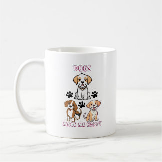 Caneca De Café Cachorros Me Fazem Feliz - Cachorro Gelado