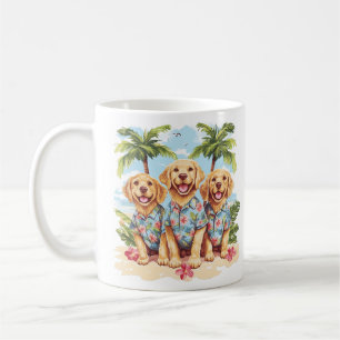 Caneca De Café Cachorros ouros que Vestem camisas havaianas