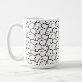 Caneca De Café Cachorros Sentados Cartoon Engraçado