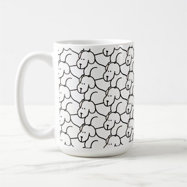 Caneca De Café Cachorros Sentados Cartoon Engraçado  (Esquerda)