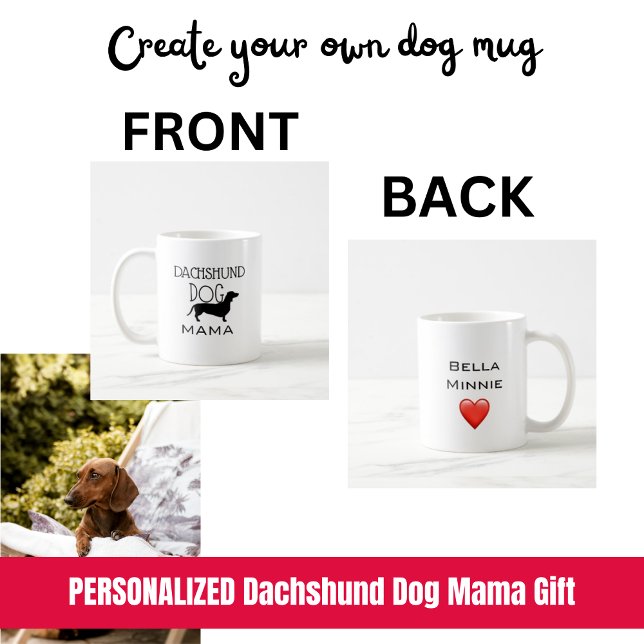 Caneca De Café Cachshund Doxie Cachorro Bonito Nomes de Mãe (Dachshund Dog Mama Mug)