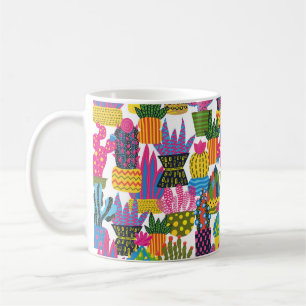 Caneca De Café Cacto bonito. Padrão perfeito colorido. pa sem fi