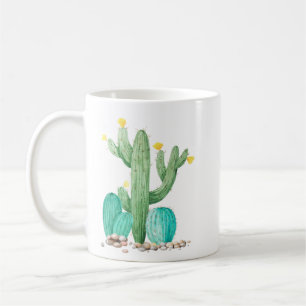 Caneca De Café Cacto Cactos Aquarela Deserto Sudoeste Suculenta