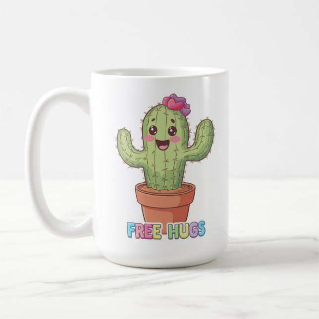 Caneca De Café Cacto de abraços grátis Adorável (Esquerda)