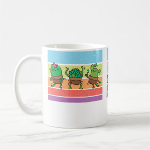 Caneca De Café Cacto de Jardinagem Divertida Retro Vintage