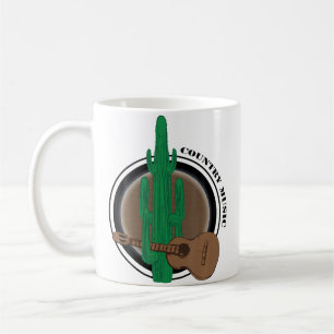 Caneca De Café Cacto Engraçado Tocando Música Country com Violão