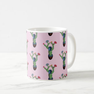 Caneca De Café Cacto espinhoso com flores