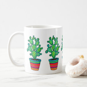 Caneca De Café Cacto lindo da aguarela no pote bonito