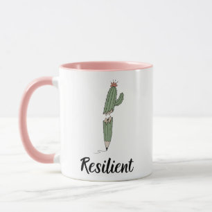 Caneca de Café Cacto Resiliente Presente Inspira