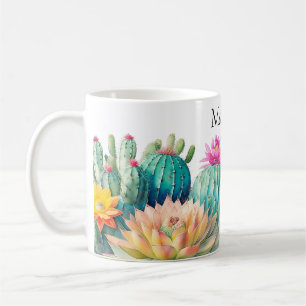 Caneca De Café Cactos E Suculente Com Nome