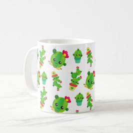 Caneca De Café Cactus Bonito, Cactus Verde, Padrão De Cactus
