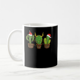 Caneca De Café Cactus Christmas Light Cactus Santa Hat Plant Love